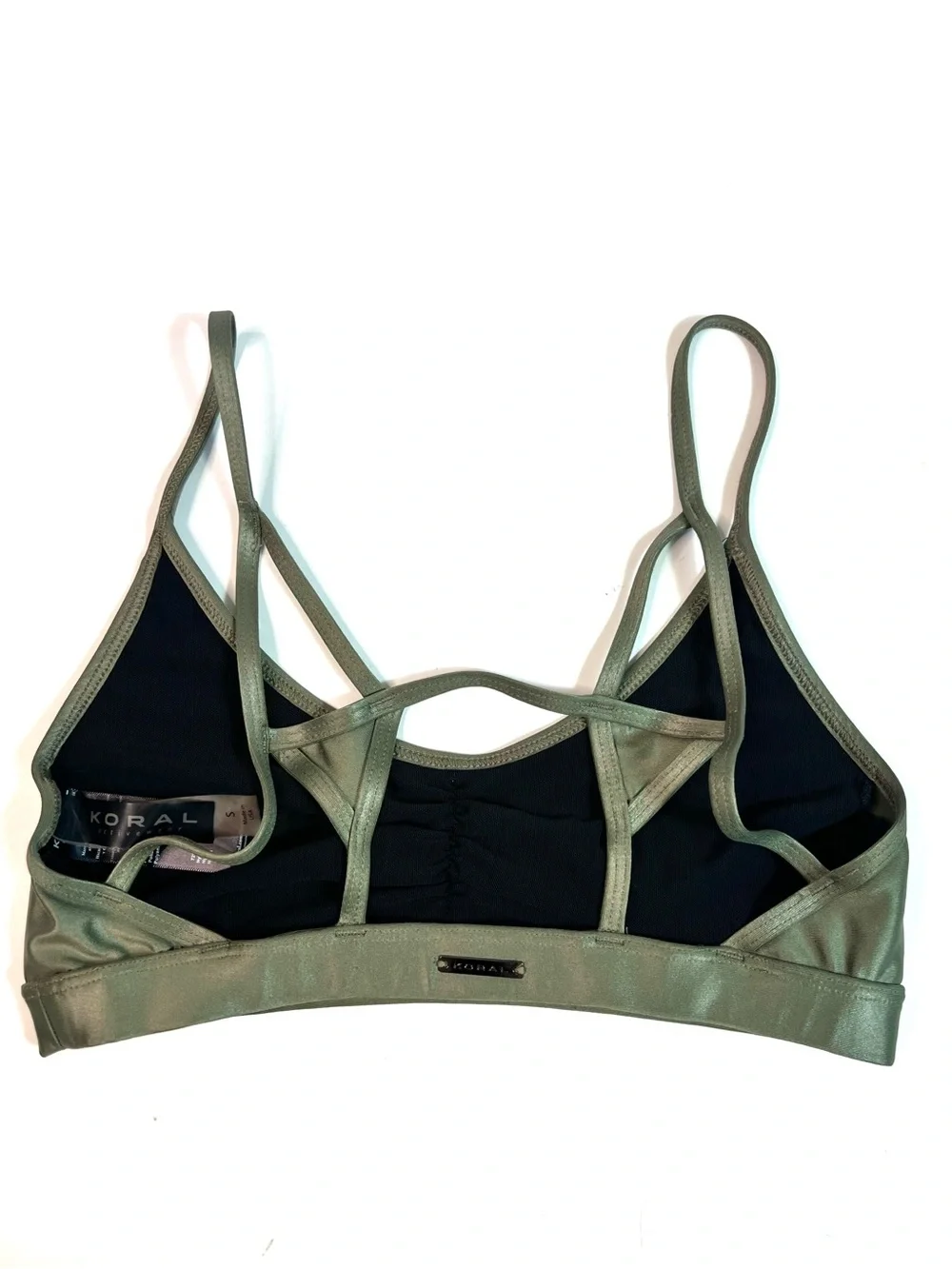 Koral Element Sports Bra Olive Green Size Small